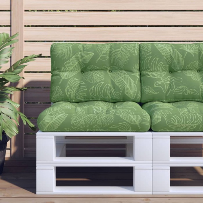vidaXL Perne de paleți, 2 buc., model cu frunze, textil 360686