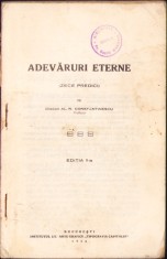 C8163N Adevaruri eterne (zece predici) de diacon Al N Constantinescu, profesor, 1928 foto