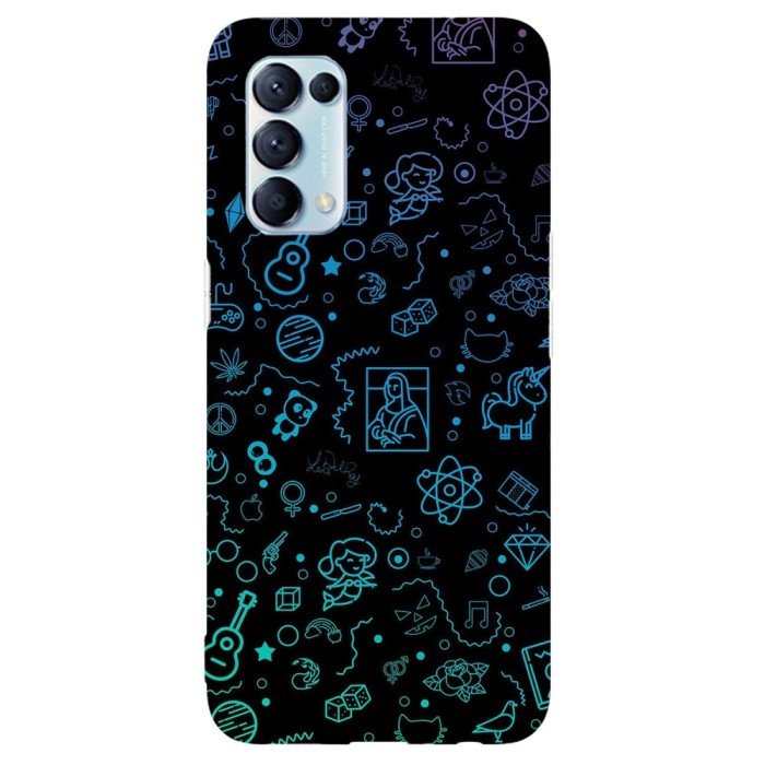 Husa compatibila cu Oppo A53 model Neon Art, Silicon, TPU, Viceversa