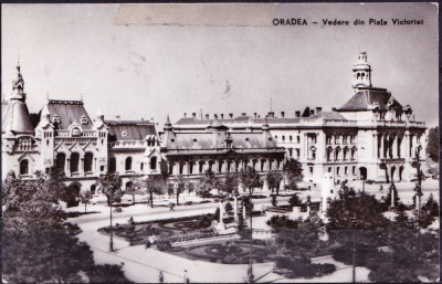 AMS - ILUSTRATA 963 ORADEA - VEDERE DIN PIATA VICTORIEI, 1963, CIRCULATA foto