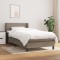 Pat box spring cu saltea, gri taupe, 80x200 cm, textil