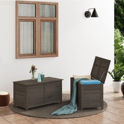 Cutie de perne de exterior antracit 100x50x56cm lemn masiv brad foto