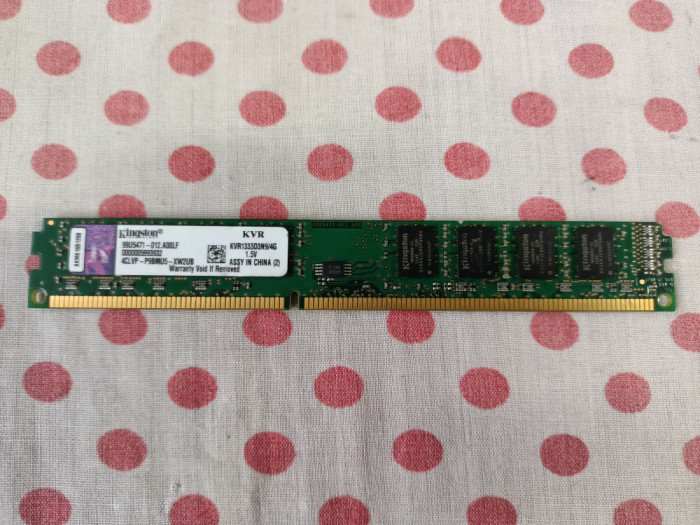 Memorie Ram Kingston 4 GB 1333Mhz DDR3 Low profile Desktop.