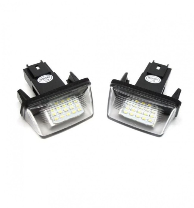 Set 2 bucati Lampi numar LED, fara eroare de bec ars pentru Peugeot 206, 207, 307, 308, 406, 407, 5008 Esteate, Partner si Citroen C3, C4, C5, BERLING