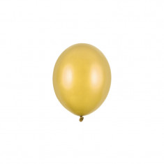 Set 100 baloane, PartyDeco, Latex, 12 cm, Auriu metalic foto