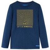 Tricou de copii cu m&acirc;neci lungi bleumarin 92