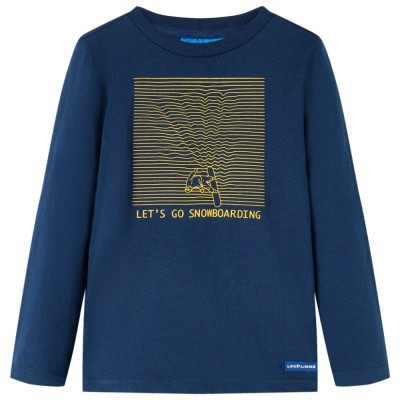 Tricou de copii cu m&amp;acirc;neci lungi bleumarin 92 foto