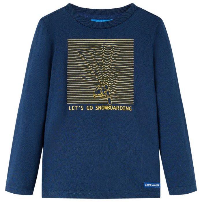 Tricou de copii cu m&acirc;neci lungi bleumarin 92