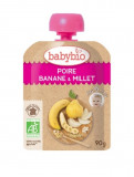 Piure de pere cu banane si mei, 90g, BabyBio