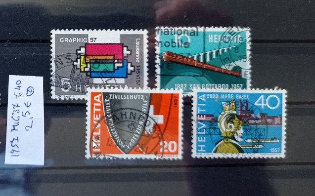 TS21 - Timbre serie - Elvetia - Helvetia 1957 Mi637 - 640