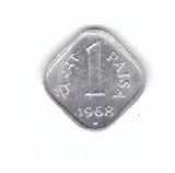 Moneda India 1 paisa 1968 Bombay, stare excelenta, curata