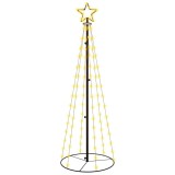 Brad de Craciun conic, 108 LED-uri, alb cald, 70x180 cm