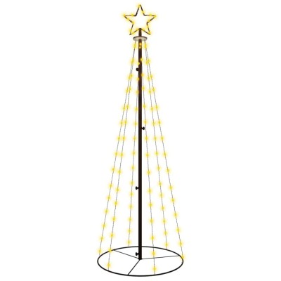 Brad de Craciun conic, 108 LED-uri, alb cald, 70x180 cm foto