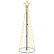 Brad de Craciun conic, 108 LED-uri, alb cald, 70x180 cm