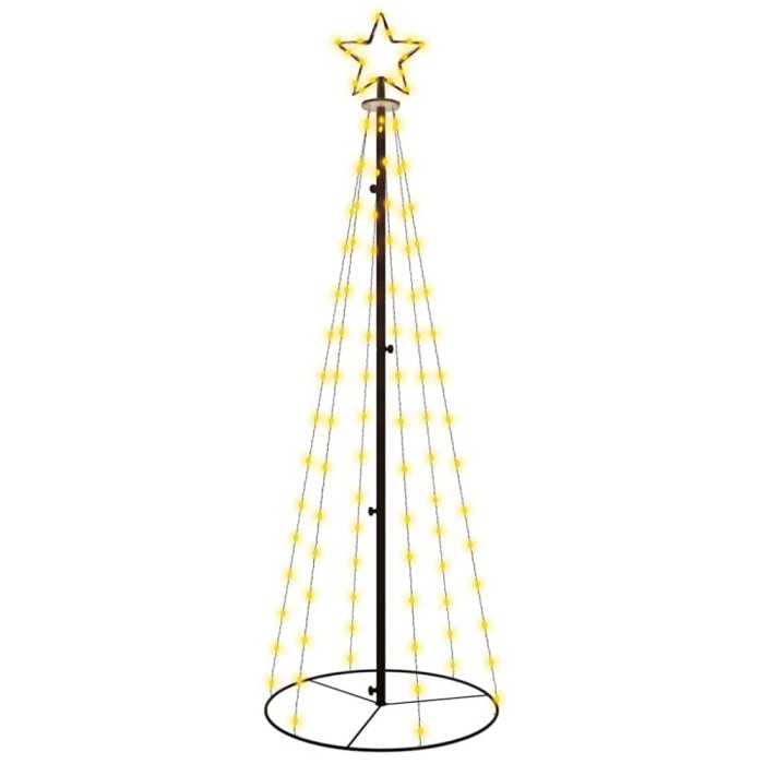 Brad de Craciun conic, 108 LED-uri, alb cald, 70x180 cm
