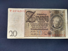 Bancnota Germania, 20 Marci, 1929, F foto