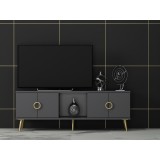 Comoda TV Cey - Anthracite, Gri, 45x30x120 cm