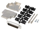 Conector D-Sub 25 pini tată, lipire, neagră