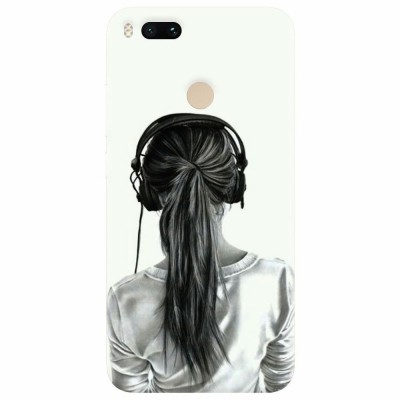 Husa silicon pentru Xiaomi Mi A1, Girl With Headphone foto