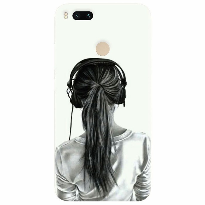 Husa silicon pentru Xiaomi Mi A1, Girl With Headphone
