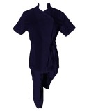 Costum Medical Pe Stil cu Elastan, Bluemarin, Model Andreea - 4XL, L, Bleumarin