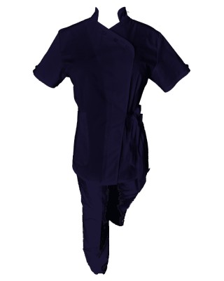 Costum Medical Pe Stil cu Elastan, Bluemarin, Model Andreea - 4XL, L foto