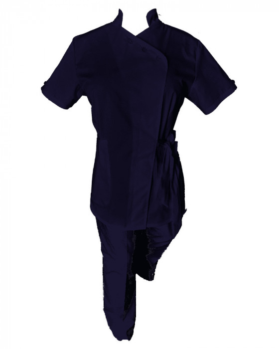 Costum Medical Pe Stil, Bluemarin cu Elastan, 97% Bumbac, Model Andreea - 3XL, S