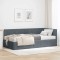 vidaXL Cadru de pat colțar cu saltea Gri &icirc;nchis 90 x 200 cm Catifea 3393859