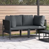 vidaXL Mobilier pentru Exterior 2 pcs Antracit 80 x 80 x 71 cm Oțel 42009987