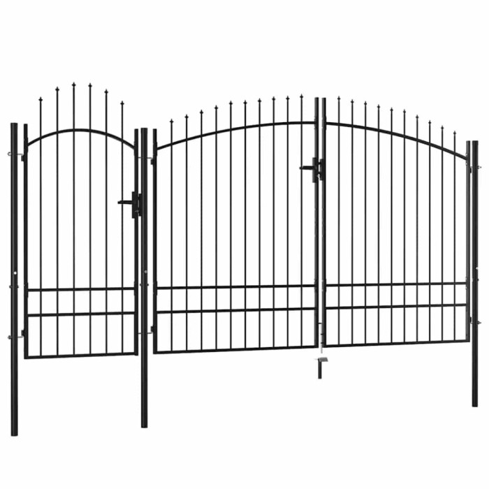vidaXL Poartă de grădină, negru, 2,45 x 4 m, oțel