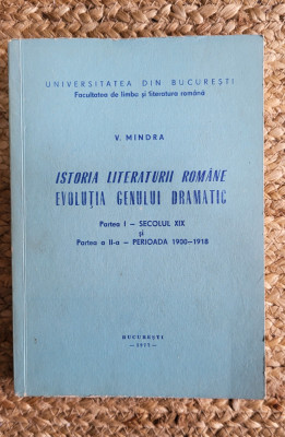 ISTORIA LITERATURII ROMANE-V.MINDRA ,1977 foto