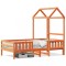Gossi cadru de pat cu acoperis maro ceruit 80x200cm lemn masiv pin