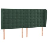 Cumpara ieftin Tablie pat cu aripioare verde inchis 183x23x118/128 cm catifea
