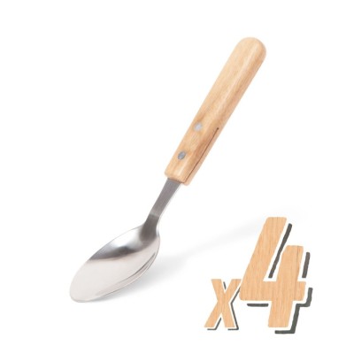 Linguri pentru grătar - 4 buc - cu maner din lemn foto