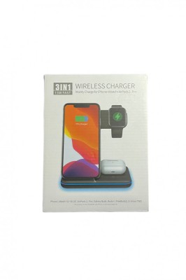 Incarcator wireless, statie incarcare 3in1, culoare alb, 15W foto