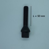 Prezon janta aliaj negru M12x1.5 50 mm Renault, Dacia, Opel, Suzuki, Saab, BMW