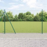 VidaXL Gard European cu 7 St&acirc;lpi Flanșați 1.6x10 m Oțel Galvanizat