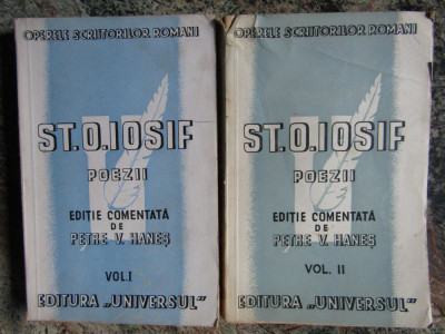 St.O.Iosif - POEZII - ed. 1943-1944 ,vol.1 si 2 foto