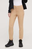 Columbia pantaloni Firwood Camp II femei, culoarea bej, mulată, medium waist 1885343