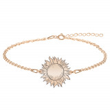 Sun - Bratara personalizata cu soare din argint 925 placat cu aur roz, Bijubox