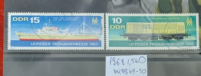 TS21 - Timbre serie DDR - 1968 Trenuri - Vapor Maritim Mi1349-50 foto