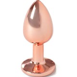 Secretplay Toys-Plug Anal Metalic Aur Roz, Mărime S, 7 cm