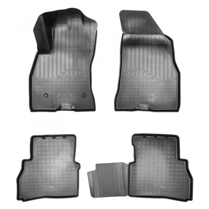 Set de 4 covorase cauciuc 3D stil tavita premium pentru Fiat Doblo II,2 din 2010