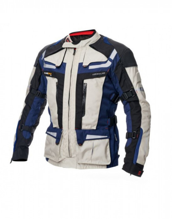 Geaca Moto Touring Adrenaline Cameleon 2.0, Negru/Alb/Albastru, Marime XL