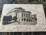 Carte postala clasica Bucuresti, Teatrul National, circ. 26 ian. 1901 la Iasi