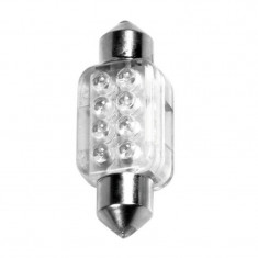 Bec tip LED 12V sofit cu 8 leduri 13x35mm SV8,5-8 1buc - Verde LAM58433