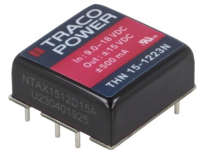 Convertor DC/DC 15W 9-18V 15V/-15V THN 15-1223N foto