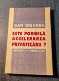 Este posibila accelerarea privatizarii ? Dan Grindea