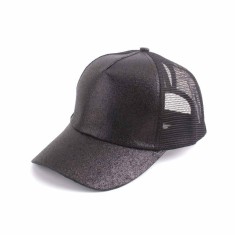 Sapca trucker MBrands de dama cu sclipici Negru