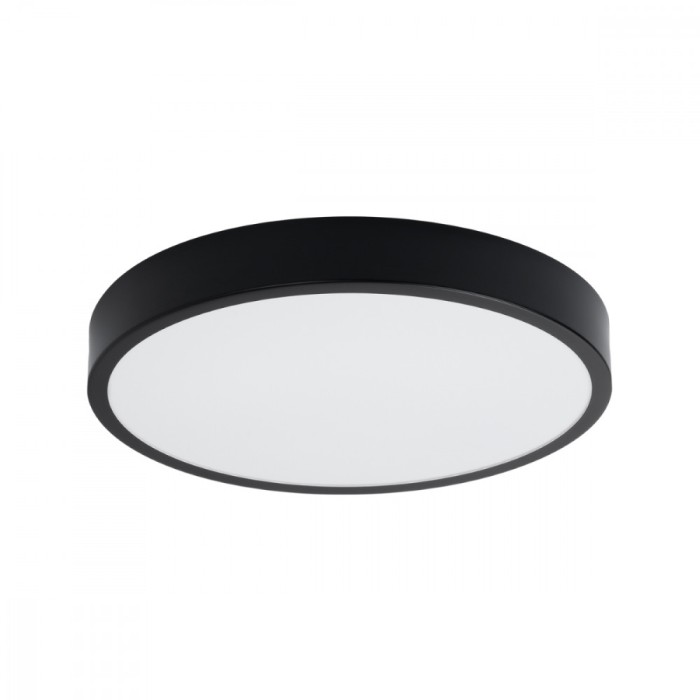 Lampă De Tavan Onyx Negru Aluminiu 1 Bec Rotund Minimalist De Interior